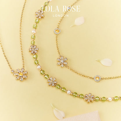 Daisy Yellow Crystal Necklace