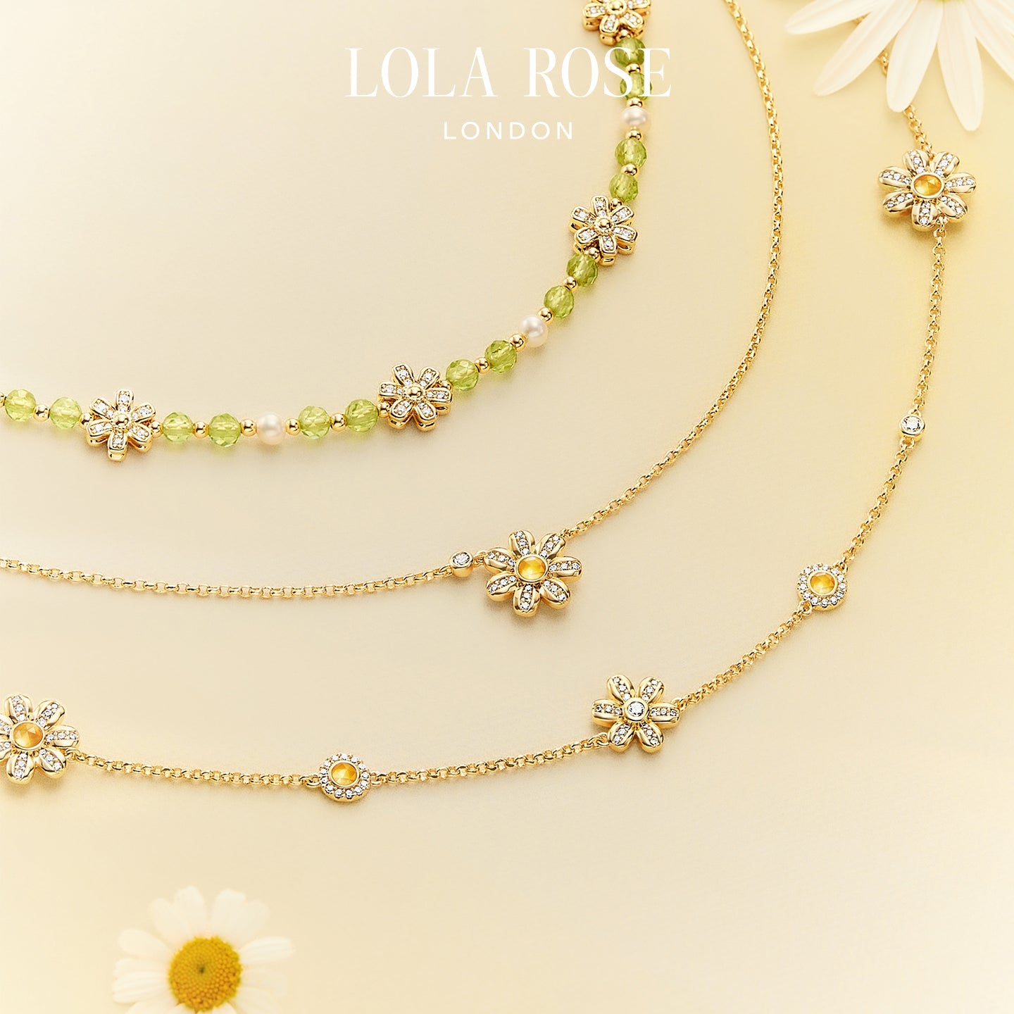 Daisy Yellow Crystal Necklace