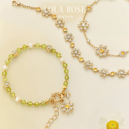 Daisy Cluster Yellow Crystal Bracelet