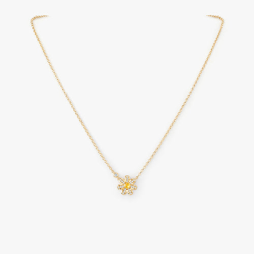 Daisy Yellow Crystal Necklace